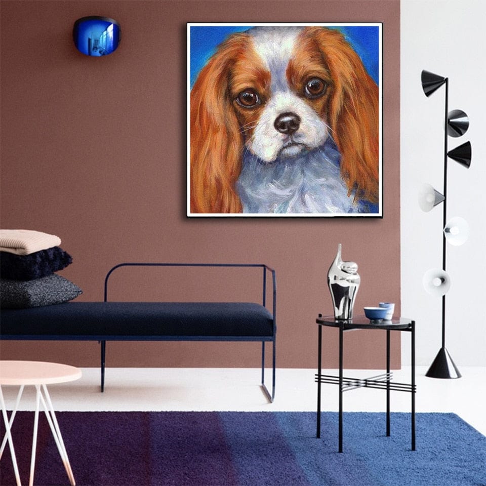 Amazello arts and crafts kit 5D Diamond Painting King Charles Spaniel