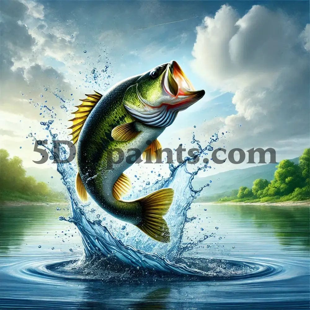 Amazello Art & Craft Kits 5D Diamond Painting Large Mouth Bass