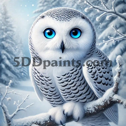 Amazello arts and crafts kit 5D Diamond Painting Lone Snow Owl