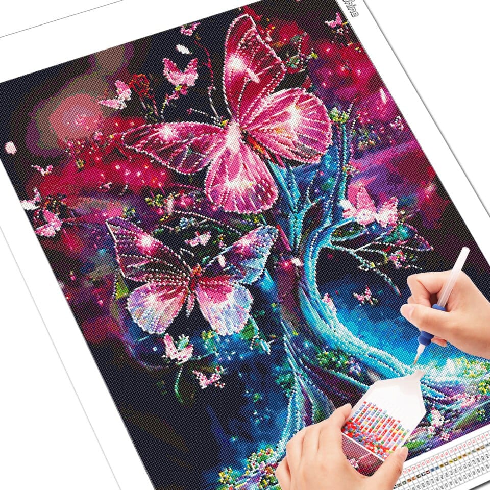 Amazello Art & Craft Kits 5D Diamond Painting Magical Butterflies Fantasy