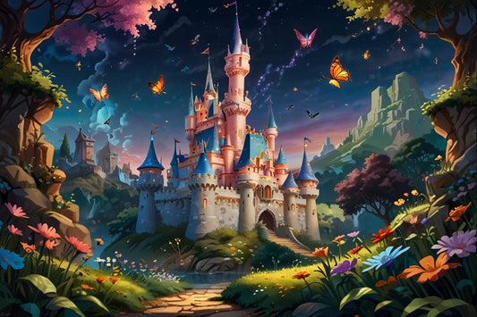 Amazello 5D Diamond Painting Magical Castle in the Forest