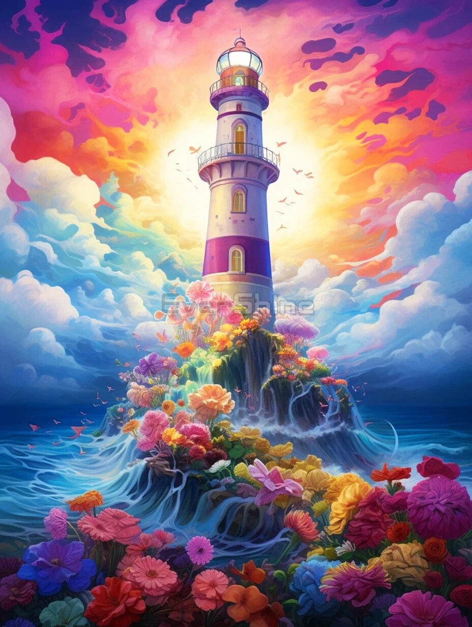 Amazello arts and crafts kit 5264 / Full Square 20X30cm 5D Diamond Painting Magical Lighthouse