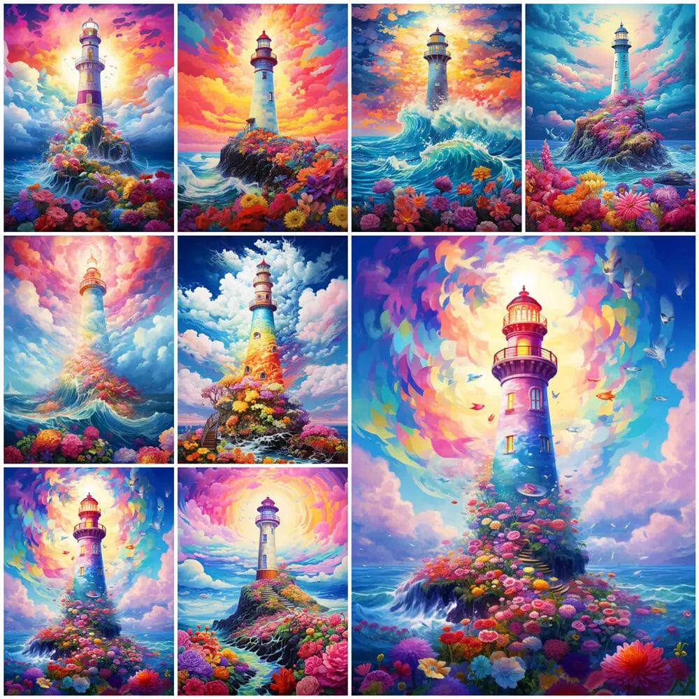 Amazello arts and crafts kit 5D Diamond Painting Magical Lighthouse