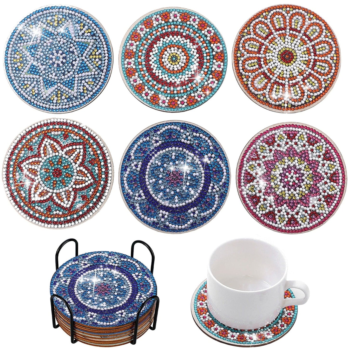 Amazello arts and crafts kit 5D Diamond Painting Mandala Coasters