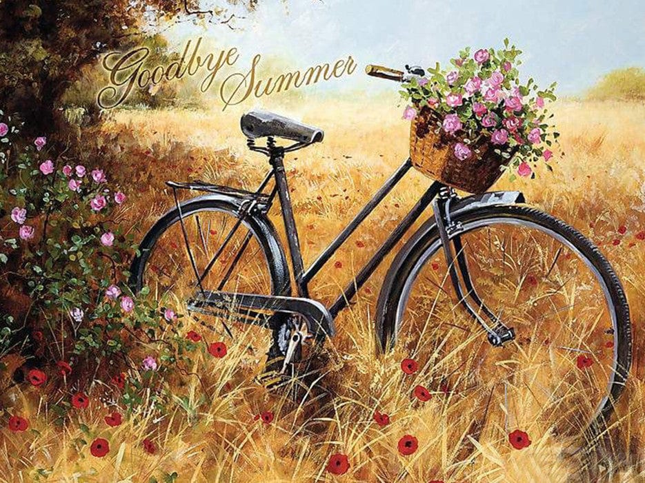 Amazello arts and crafts kit 3425 / Square Drill 30x20cm 5D Diamond Painting Mini Bike Landscape Collection