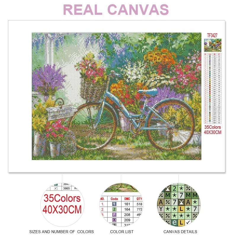 Amazello arts and crafts kit 5D Diamond Painting Mini Bike Landscape Collection