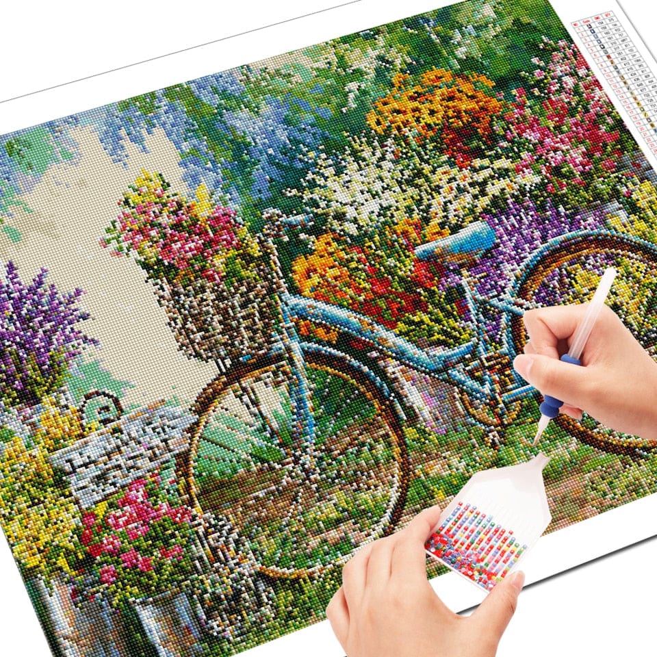 Amazello arts and crafts kit 5D Diamond Painting Mini Bike Landscape Collection