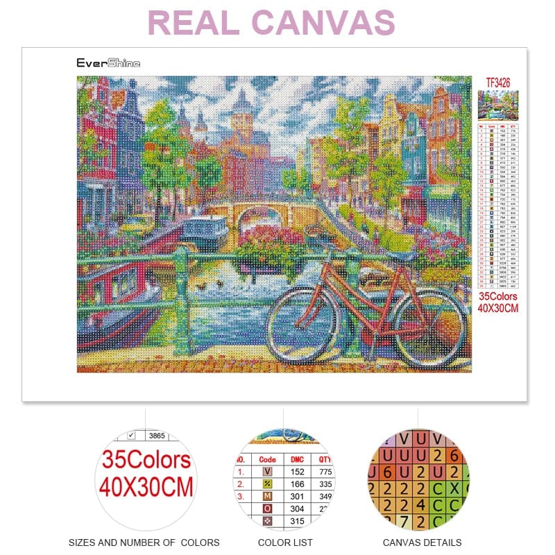 Amazello arts and crafts kit 5D Diamond Painting Mini Bike Landscape Collection