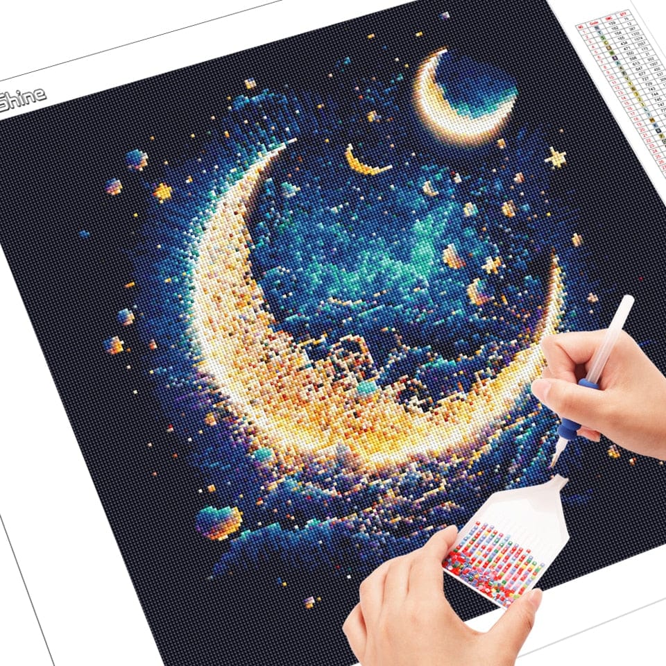 Amazello arts and crafts kit 5D Diamond Painting Moon