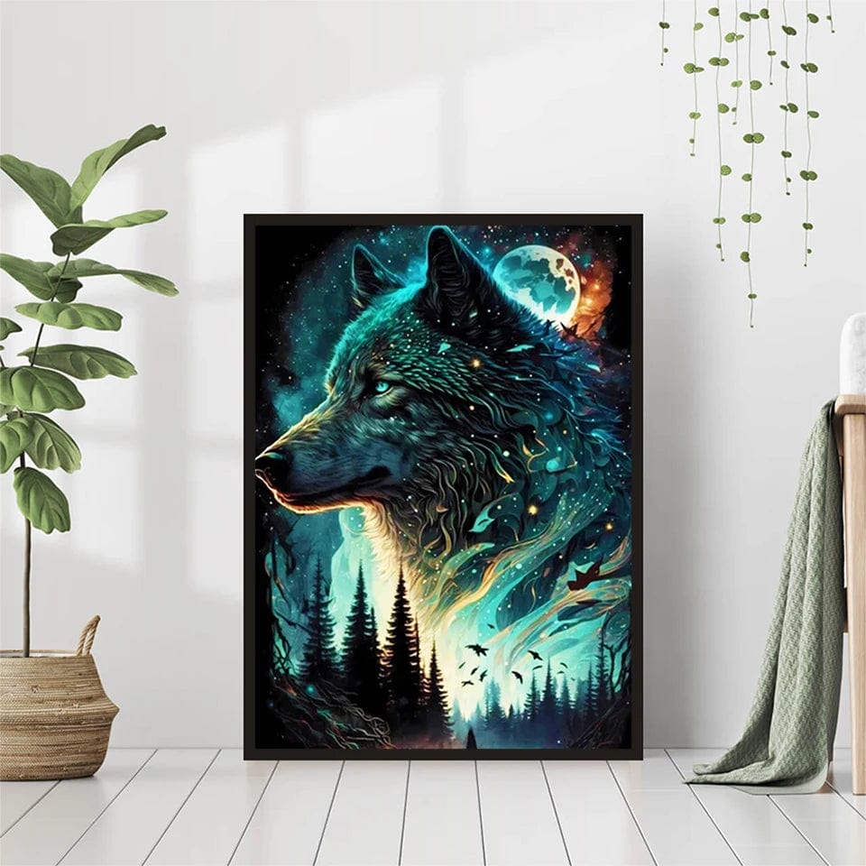 Amazello arts and crafts kit 5D Diamond Painting Moon Night 5D Mosaic Forest