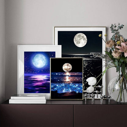Amazello arts and crafts kit 5D Diamond Painting Moonlight over the Ocean