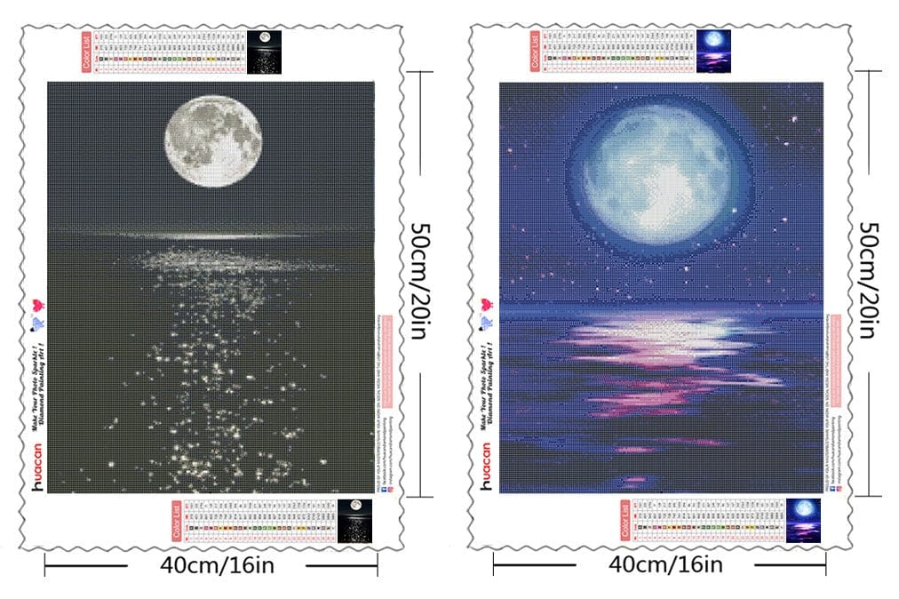 Amazello arts and crafts kit 5D Diamond Painting Moonlight over the Ocean