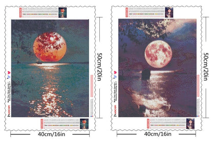 Amazello arts and crafts kit 5D Diamond Painting Moonlight over the Ocean
