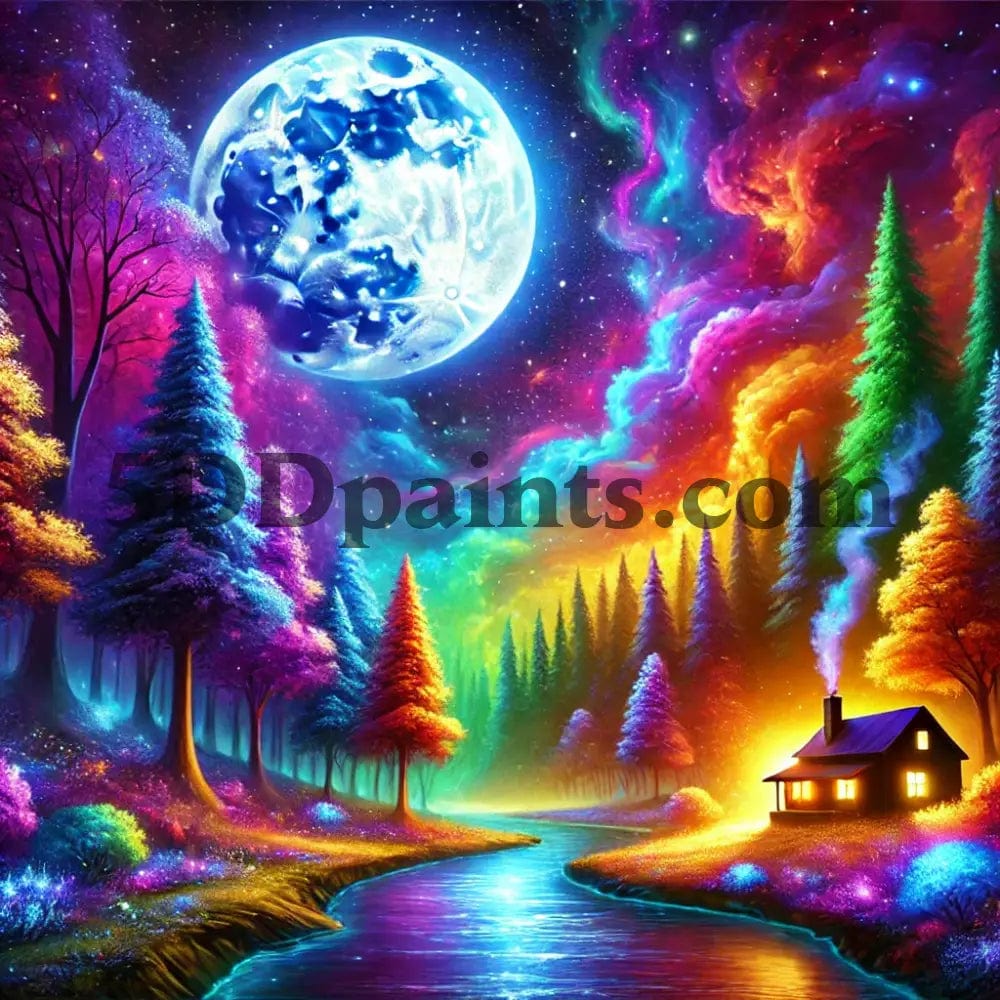 Amazello arts and crafts kit 5D Diamond Painting Moonlit Enchantment