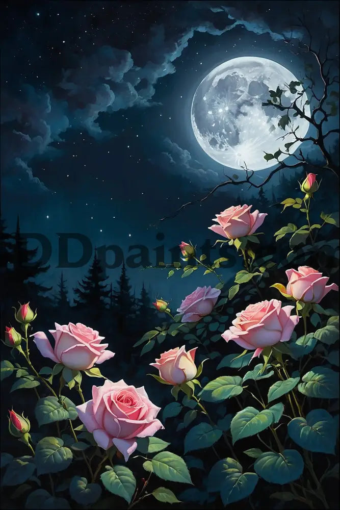 5D Diamond Painting Moonlite Roses Art & Craft Kits