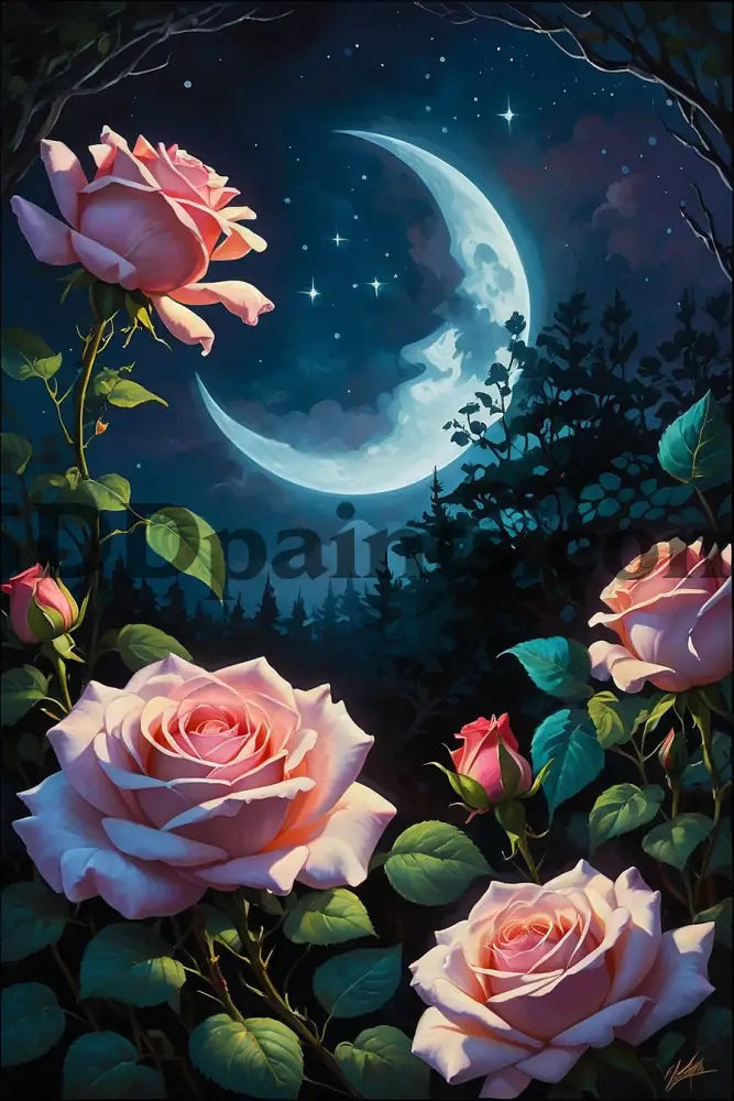 5D Diamond Painting Moonlite Roses Art & Craft Kits