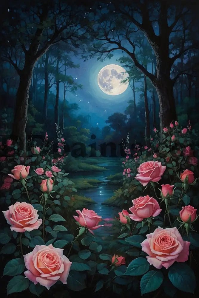 Amazello Art & Craft Kits 5D Diamond Painting Moonlite Roses