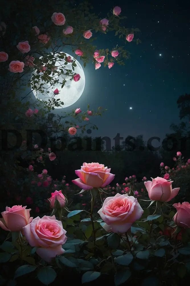 Amazello Art & Craft Kits 5D Diamond Painting Moonlite Roses