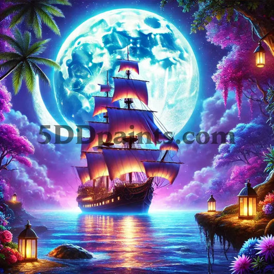 5D Diamond Painting Moonlite Ship Arts And Crafts Kit