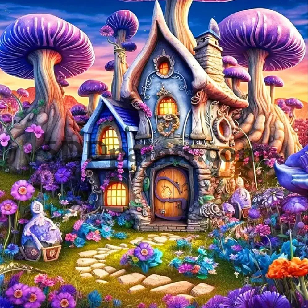 5D Diamond Painting Mushroom House Art & Craft Kits