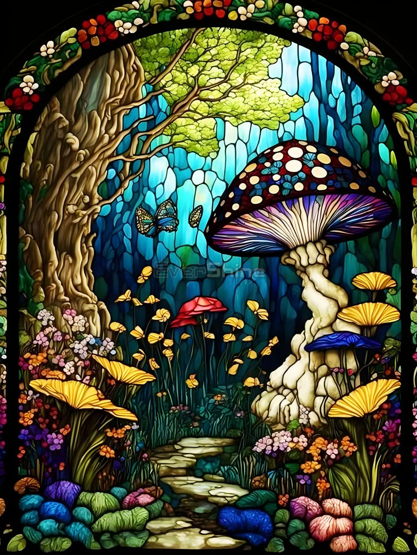 Amazello arts and crafts kit 4085 / Full Square 20X30cm 5D Diamond Painting Mushroom Mini Collection