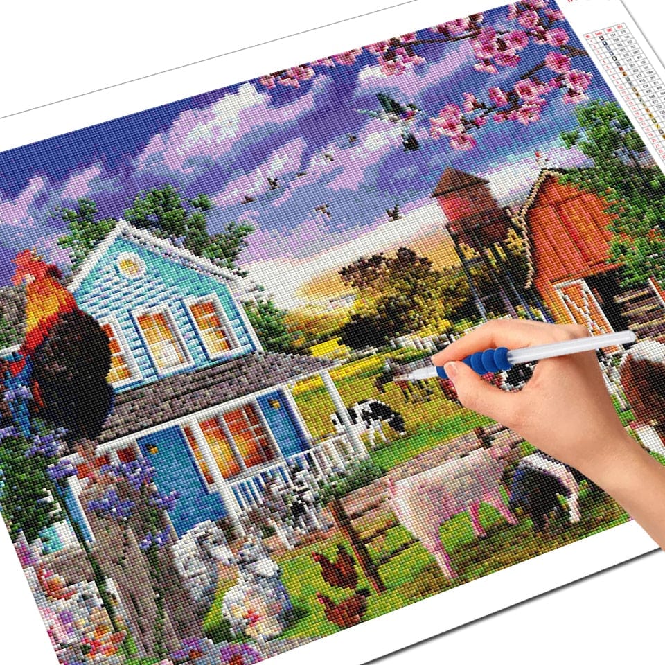 Amazello arts and crafts kit 5D Diamond Painting On the Farm