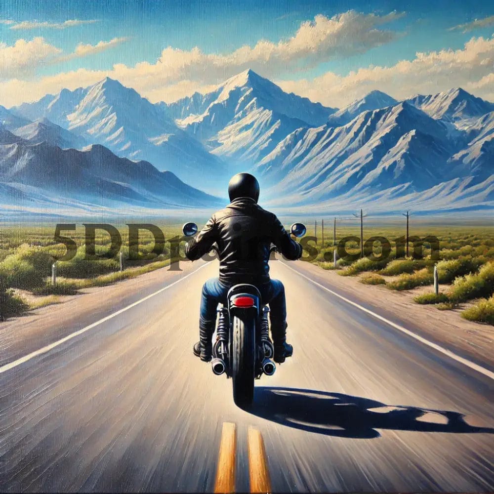 Amazello arts and crafts kit 5D Diamond Painting Open Road (Motorcycle)