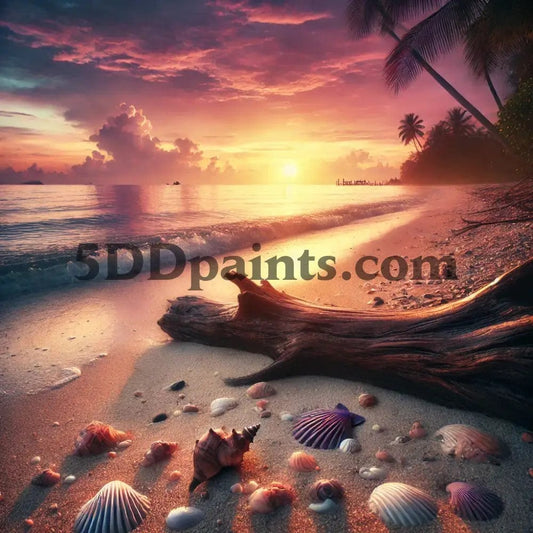 5D Diamond Painting Peaceful Seaside Sunset Arts And Crafts Kit