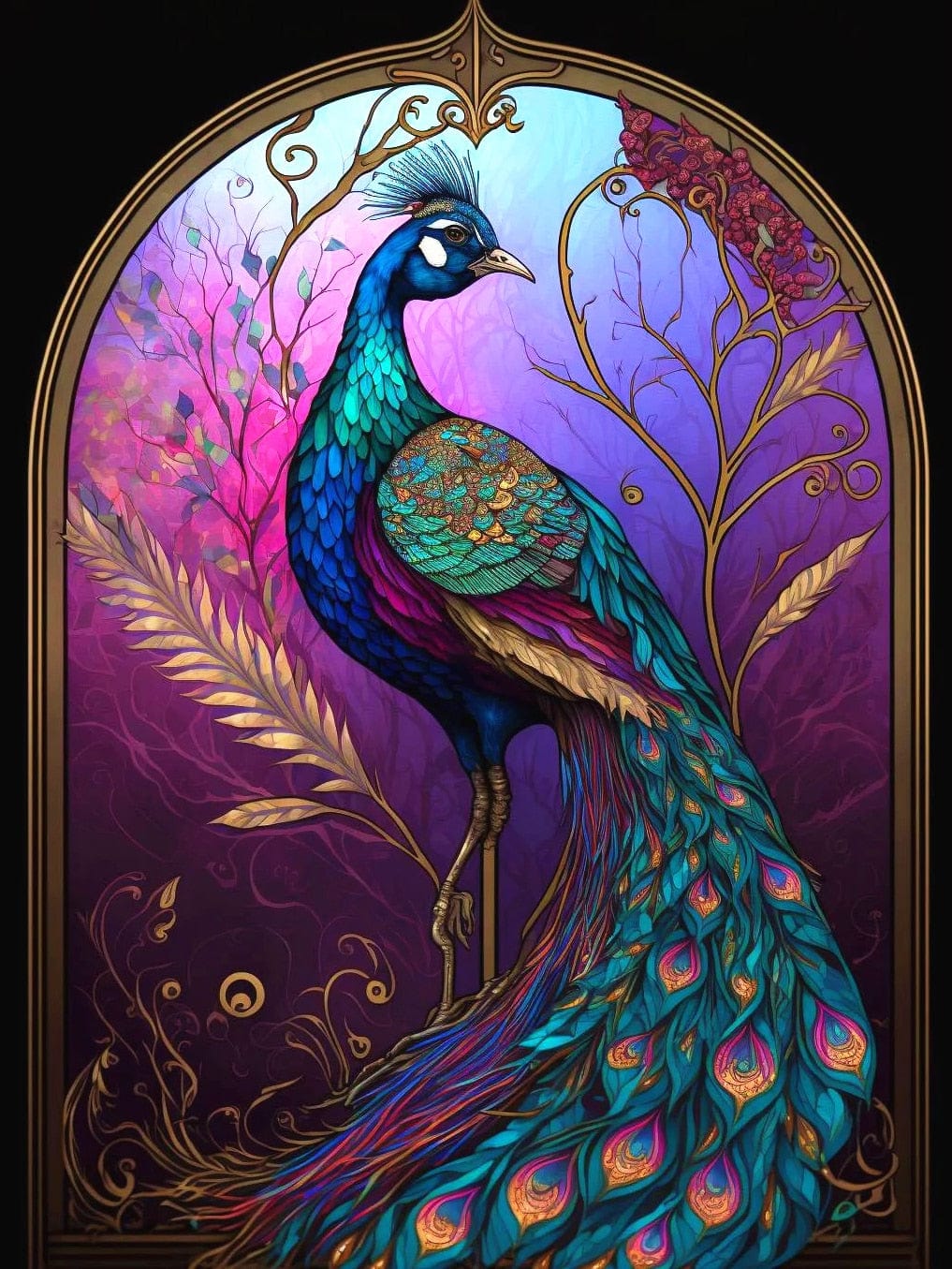 Amazello arts and crafts kit 2510 / Square Drill 20x30cm 5D Diamond Painting Peacock Mini Collection