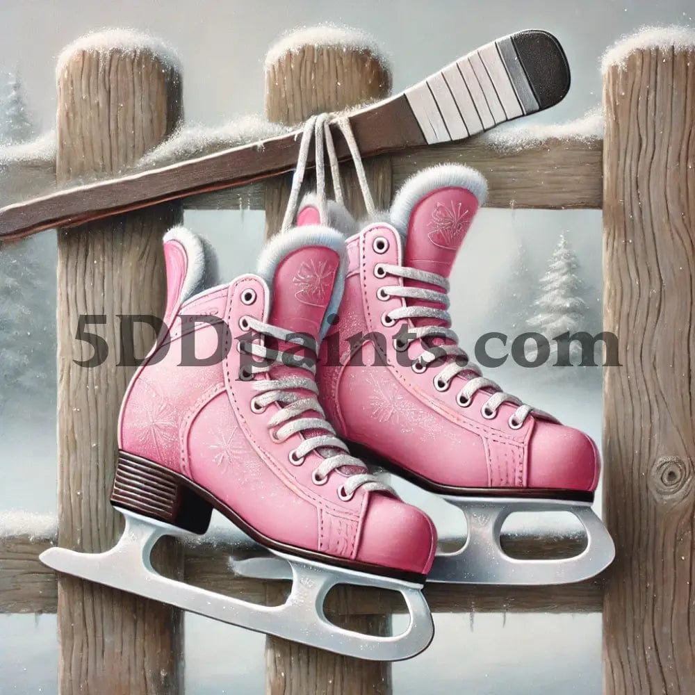 Amazello Art & Craft Kits 5D Diamond Painting Pink Ice Skates