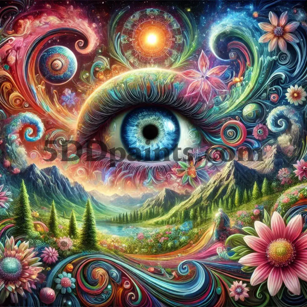 5D Diamond Painting Psychedelic Eye 1 / 20X20Cm Square Art & Craft Kits