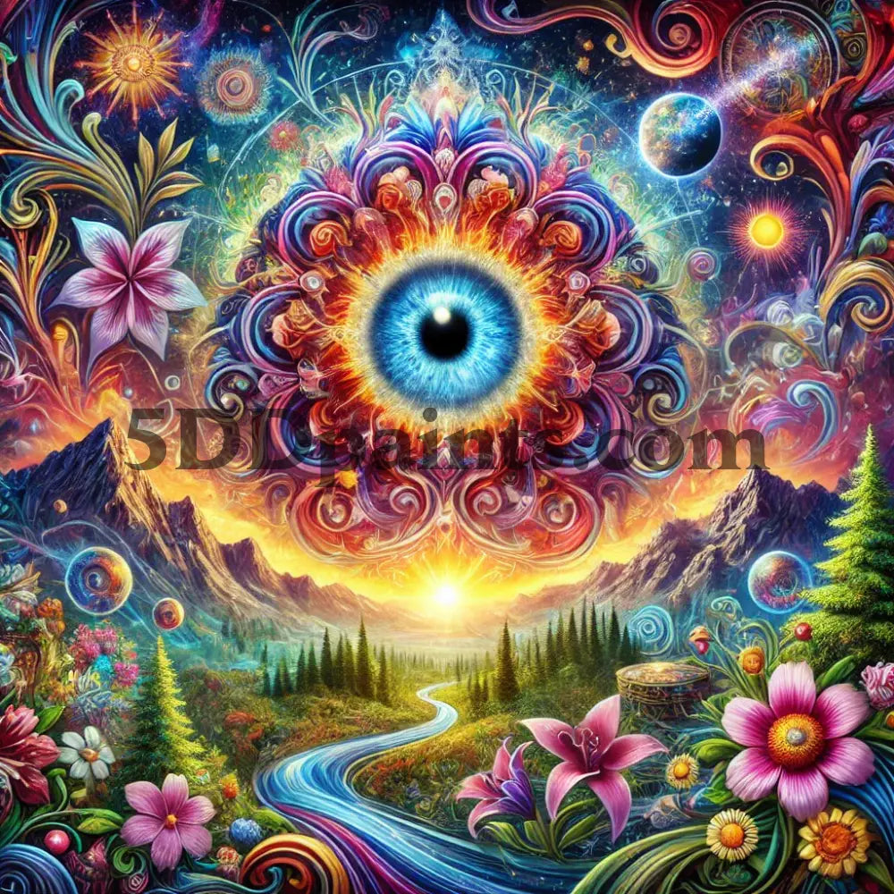 5D Diamond Painting Psychedelic Eye 2 / 20X20Cm Square Art & Craft Kits