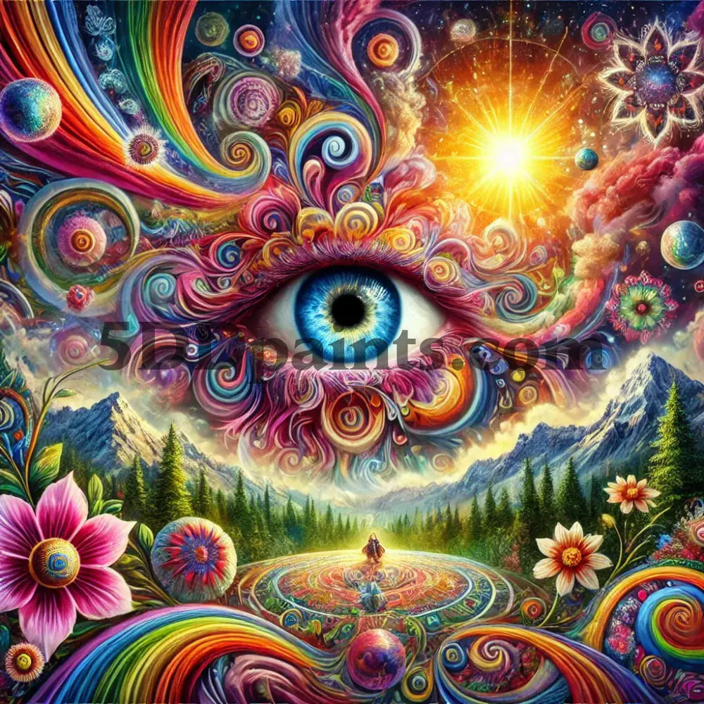 5D Diamond Painting Psychedelic Eye 3 / 20X20Cm Square Art & Craft Kits