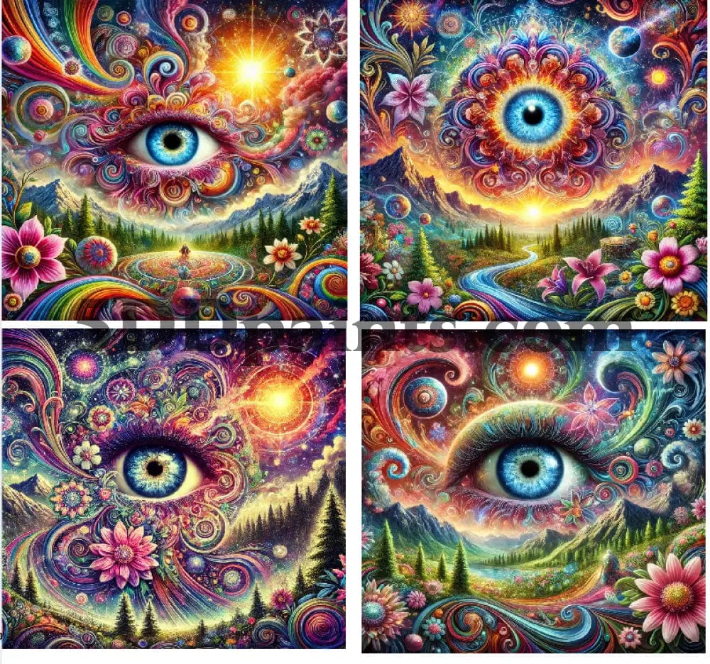 Amazello Art & Craft Kits 5D Diamond Painting Psychedelic Eye