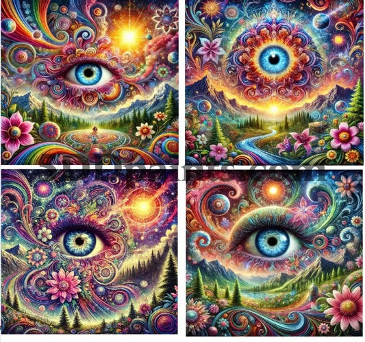 Amazello Art & Craft Kits 5D Diamond Painting Psychedelic Eye