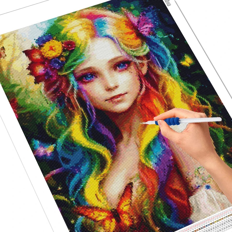 Amazello arts and crafts kit 5D Diamond Painting Rainbow Fairy