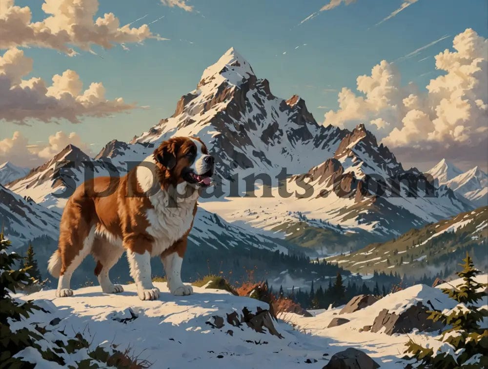 Amazello decoration 20x30cm Square Drill / 4 5D Diamond Painting Saint Bernard **Exclusive Collection**