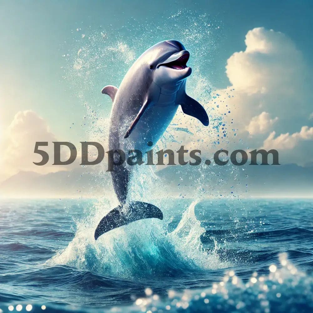 Amazello arts and crafts kit 5D Diamond Painting Spalshing Dolphin