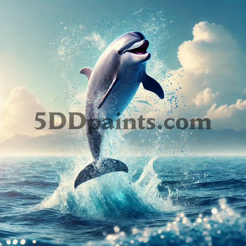 5D Diamond Painting Spalshing Dolphin Arts And Crafts Kit