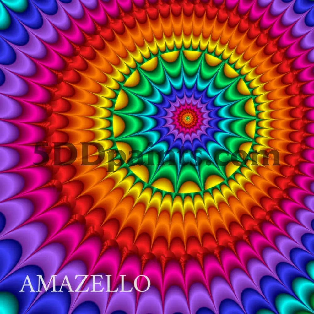 Amazello decoration 5D Diamond Painting Spiral Burst **Square Drills**