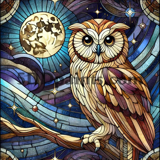 Amazello arts and crafts kit 5D Diamond Painting Stain Glass Owl