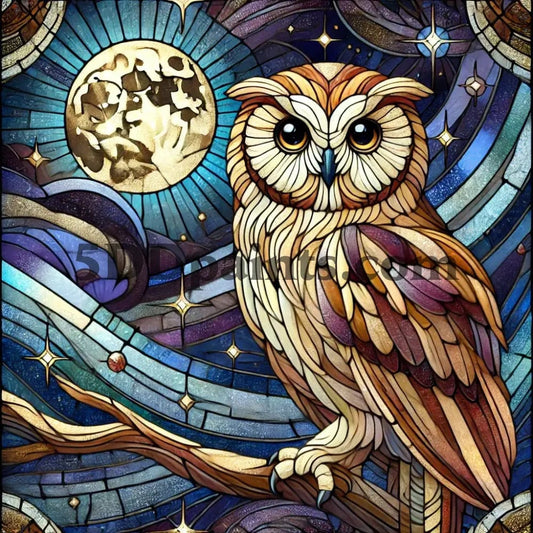 5D Diamond Painting Stain Glass Owl Arts And Crafts Kit