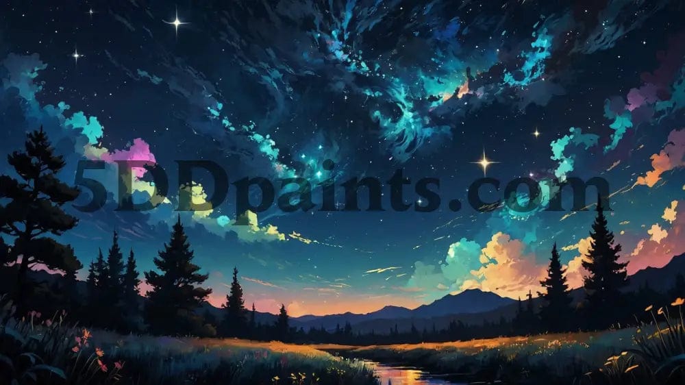 Amazello Art & Craft Kits 5D Diamond Painting Starry Night Sky