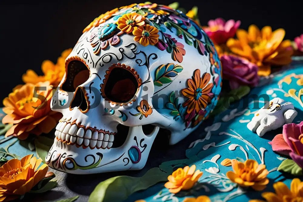 Amazello decoration 5D Diamond Painting Sugar Skull on the Table