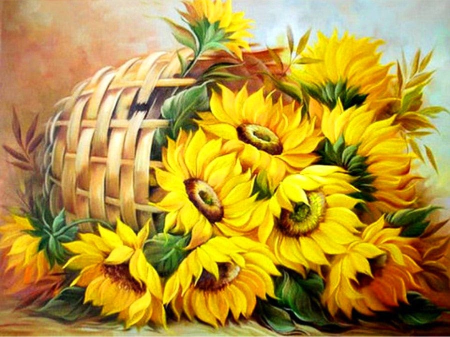 Amazello arts and crafts kit 4642 / Square Drill 30x20cm 5D Diamond Painting Sunflowers