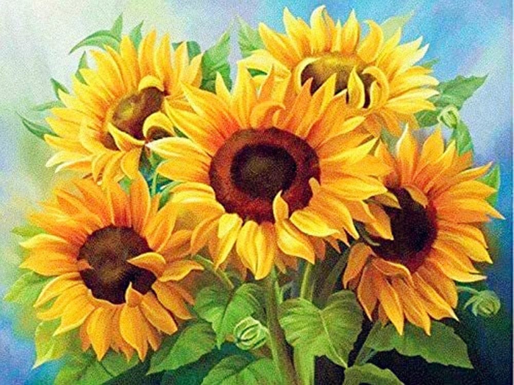 Amazello arts and crafts kit 7269 / Square Drill 30x20cm 5D Diamond Painting Sunflowers