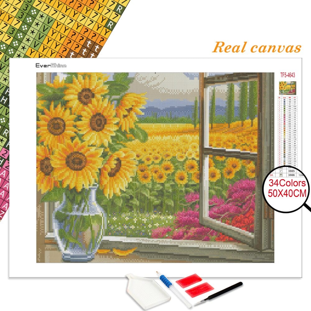 Amazello arts and crafts kit 5D Diamond Painting Sunflowers