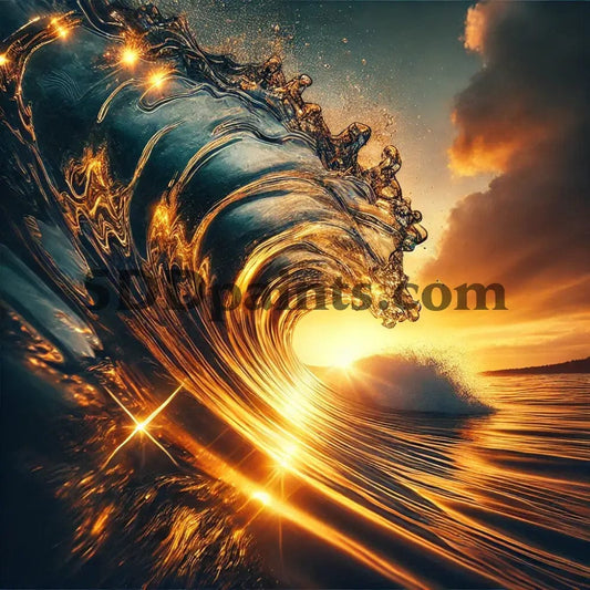 5D Diamond Painting Sunset Wave Arts And Crafts Kit