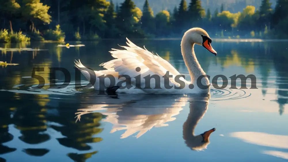 Amazello decoration 5D Diamond Painting Swan Reflection