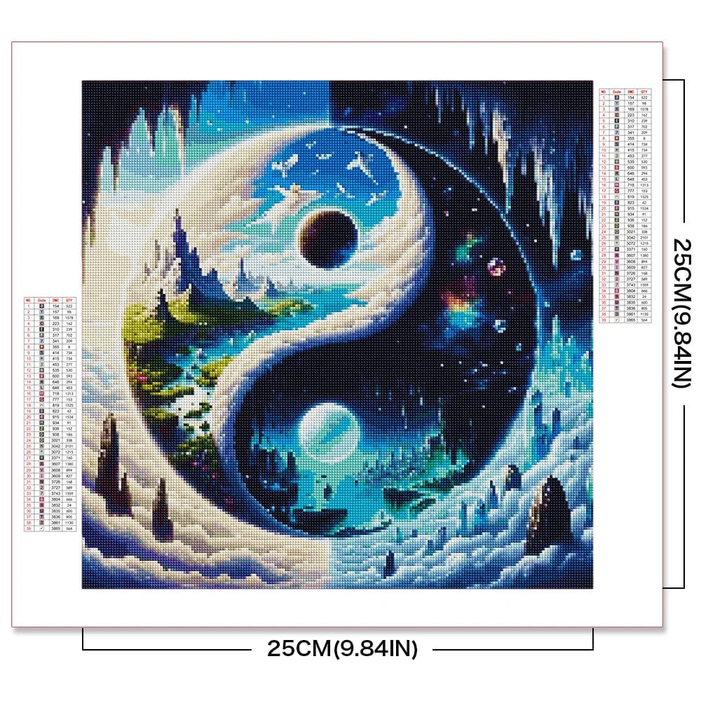 Amazello arts and crafts kit 5D Diamond Painting Tai Chi Mountain  Yin & Ynag